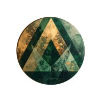 Green Geometric Triangle Coaster