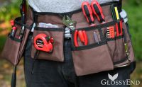 11 Pocket Brown and Black Heavy Duty Construction Tool Belt, Tool Pouch with Poly Web Belt Quick Release Buckle - Adjusts from 33â�� Inches All the Way to 50â�� Inches