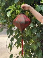 Vietnamese Bamboo Silk Lantern Handmade Hanging Decoration Purple Festival Lamp for Home Wedding Holiday Decor