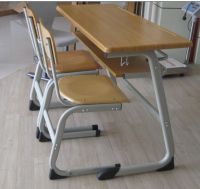 school desk and school chair and bookshelf