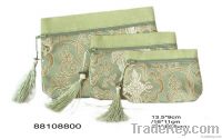 satin cosmetic bag in set