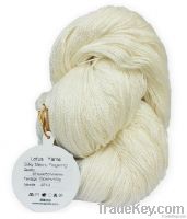 silky merino fingering undyed yarn , knitting yarn