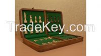 Travel Series Magnetic Chess Set in Shesham & Box wood - 16-SKU: S1207