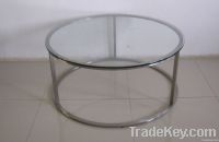 S/S coffee table with glass top