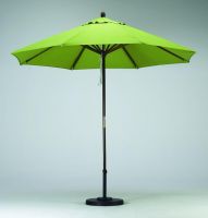 9 Foot Round Hard Wood Lime Green Umbrella