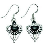 925 sterling silver earrings-Onyx