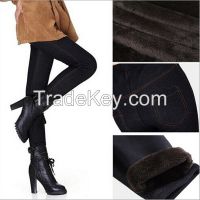 Custom made winter velvet warm Jeans legging