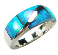 925 silver with synthetic opal ring