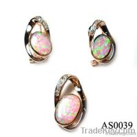 silver inlaying opal set