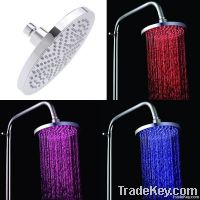 Round Temperature Sensor 3 Color LED Shower Head