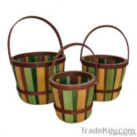 Wooden handle baskets