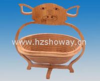 Bamboo Folding Basket(Pig Design)/Bamboo