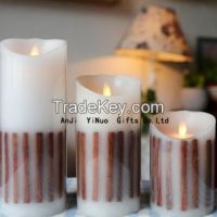 Moving Flame Wick Led Candle With Timer 3PCS Per set