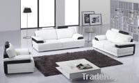 Hot leather sofa of minimalist living room combination
