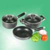 Five-piece Nonstick Cookware Set with Bakelite Handle