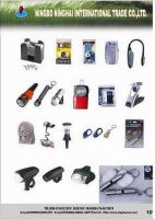 flashlight, bicycle light, carabiner