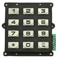 Water proof 3x4 12keys numeric Zinc alloy keypad for access control system