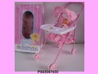 14" Baby Doll with Stroller