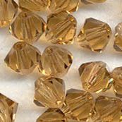 Light Topaz 3mm, 4mm, 6mm, 8mm Crystal Bicone Beads