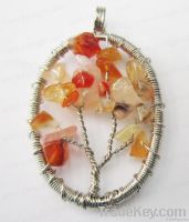 gemstone pendant, lucky tree pendant, brithday pendant