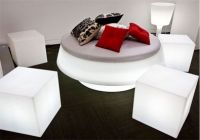 Acrylic Led light Up Cube Seats Chairs For Hotel Office Commercial Use