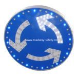 solar powered traffic sign -- round about