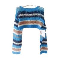 New Arrivals Spring Sweet Style Sweater Candy-colored Striped Pullover Girls Sweaters