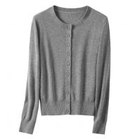 2026 Lady's Woollen Sweater Round-neck button-up fashionable outerwear