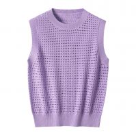 2026 Lady's Woollen Sweater Hollow mesh casual style
