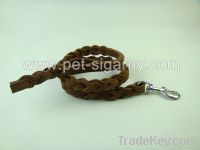 braided leather leash