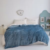 Signle Layer flannel fleece blanket with jacquard pattern light weight blanket for air plane