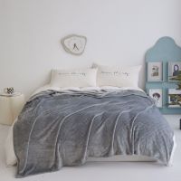 Signle Layer flannel fleece blanket with jacquard pattern light weight blanket for air plane