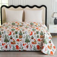 Cheap Microfiber Ultrasonic Quilted Christmas Bed