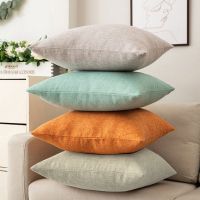 Decorative Solid Throw Decorative Pillow Cover Burlap Linen Trimmed Tailored Edges Inner Liner Disassembled Outdoor Pillows