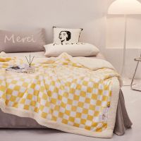 Customized Double Fuzzy Checkerboard Throw Blanket