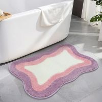 Irregular Shape Non Slip Bath Mat Microfiber Absorbent Floor Carpet for Bath Sink