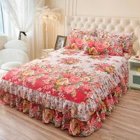 Ruffle Bedspread Sheet Set Microfiber Bed