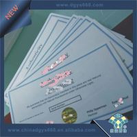 Custom watermark paper certificate printing security paper certificatae