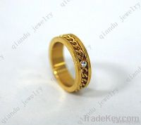 fashion stainless steel pvd gold ring