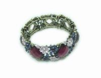 Fashion New Bracelets Bangle with Flowers Decoration and Czech Stones