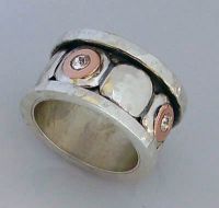 Handcrafted Silver &amp; Gold Spinner Ring