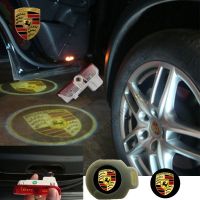 2X Latest LED Car door laser projector ghost Logo Shadow light for Porsche