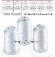 100% Natural silk beading cord