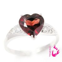 925 silver natural garnet ring