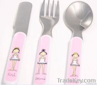 children's cutlery in cartoon style