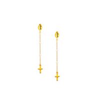 Gold Plated Saint Jude Cross Earring