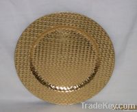 Gold round plastic charger plates