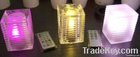 flameless candle crystal glass holder