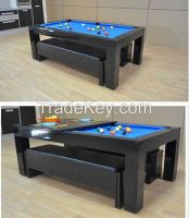 solid wood pool dining table