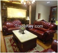 classic sofa European style luxury genuine leather sofa AJ025